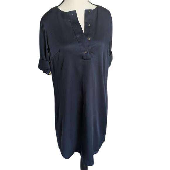 Ann Taylor Dresses & Skirts - Ann Taylor Navy Popover Shirt Dress – Size Small (NWT)